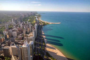 ABD yukarıdan Chicago şehir merkezine görünümü