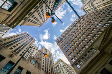 Bina Finans bölgesine, Il, Usa Chicago'nun vintage bakarak