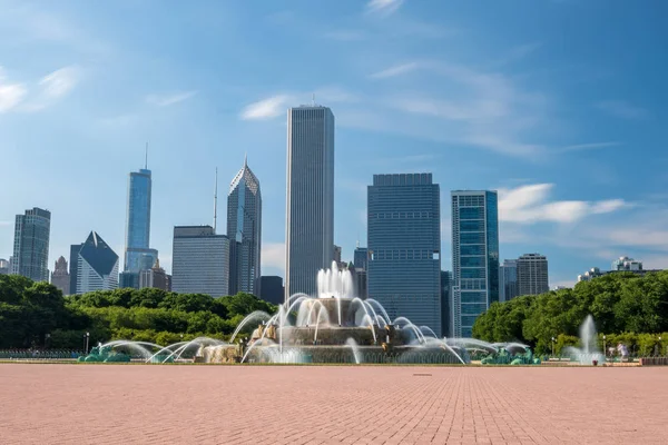 Buckingham Fountain Grant Park Chicago Amerikai Egyesült Államok — Stock Fotó