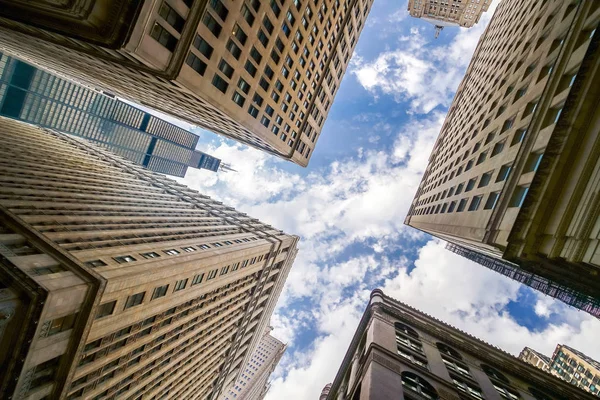 Mirando Edificio Vintage Chicago Distrito Financiero — Foto de Stock