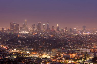 Kaliforniya şehir merkezi La Los Angeles silüeti
