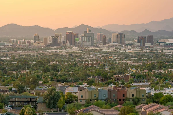 Şehir Merkezi Phoenix Arizona üst görünümü — Stok fotoğraf