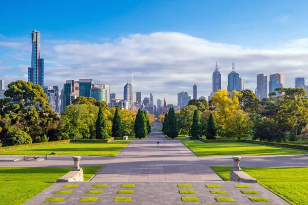 Skyline Melbourne Shrine Remembrance Australia — Stock Photo, Image