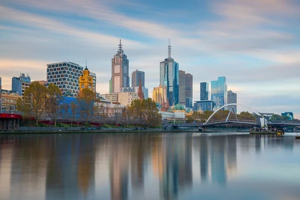 Ciudad Melbourne Skyline Australia Con Cielo Azul —  Fotos de Stock