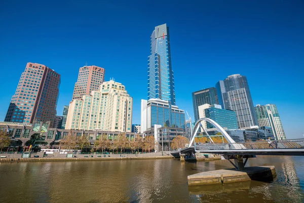 Ciudad Melbourne Skyline Australia Con Cielo Azul —  Fotos de Stock