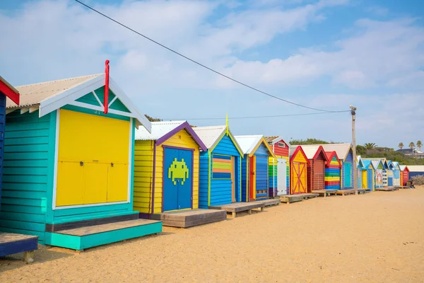 Kolorowy Dom Plaży Brighton Beach Melbourne Australia — Zdjęcie stockowe