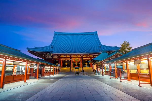 Asakusa Bölgesi Ndeki Sensoji Tapınağı Tokyo Japonya Gece — Stok fotoğraf