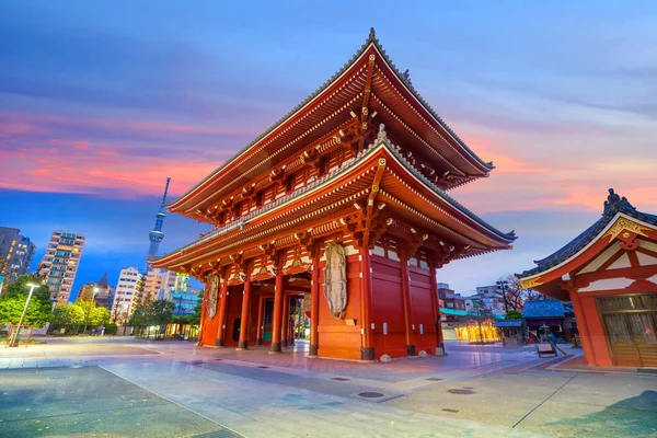 Sensoji Tempel Asakusa Gebiet Tokio Japan Bei Nacht — Stockfoto