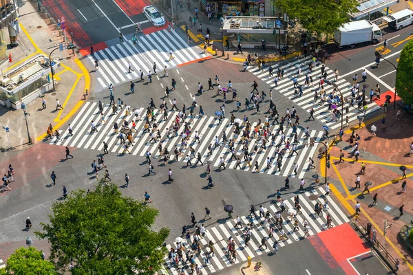 Shibuya Traversée Heure Avancée Été Tokyo Japon — Photo