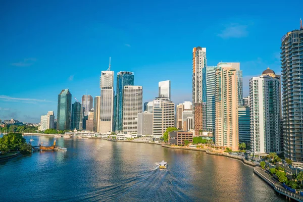 Skyline Della Città Brisbane Fiume Brisbane Australia — Foto Stock