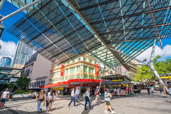 Brisbane Australien Mai Besucher Der Queen Street Mall Ist Eine — Stockfoto