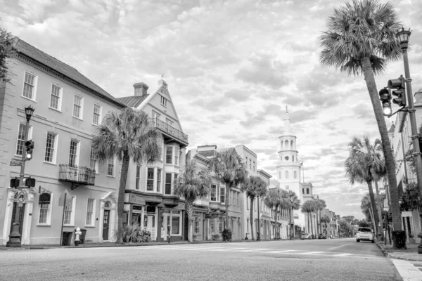 Charleston Güney Carolina Nın Tarihi Şehir Merkezi Alacakaranlıkta — Stok fotoğraf