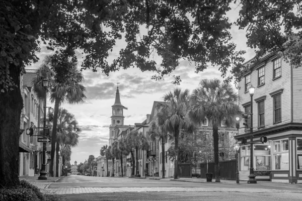 Centro Histórico Charleston Carolina Del Sur Estados Unidos Atardecer —  Fotos de Stock