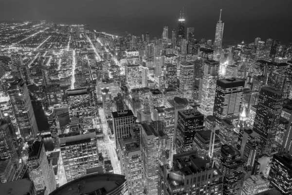 Vista Aérea Del Centro Chicago Atardecer Desde Alto —  Fotos de Stock