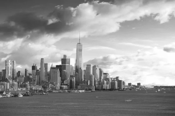 Downtown Manhattan Skyline Pôr Sol Nova York — Fotografia de Stock