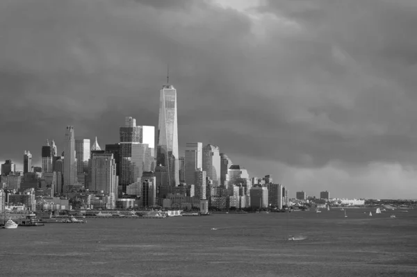 Downtown Manhattan Skyline Pôr Sol Nova York — Fotografia de Stock