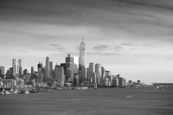 Downtown Manhattan Skyline Coucher Soleil New York — Photo