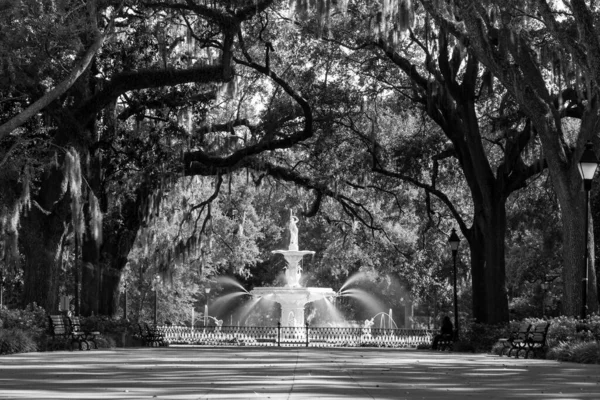 Famous Historic Forsyth Fountain Savannah Georgia — Stock Photo, Image