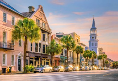 Historical downtown area of  Charleston, South Carolina, USA  clipart