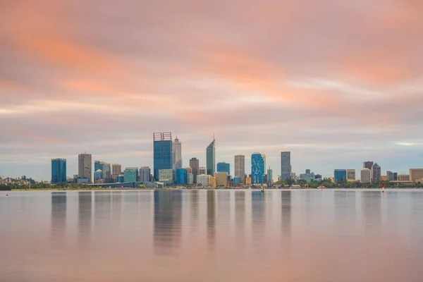 Skyline Downtown Perth Australia Crepuscolo — Foto Stock