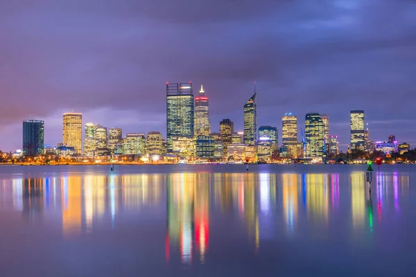 Skyline Downtown Perth Australia Crepuscolo — Foto Stock