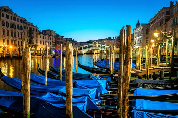 Puente Rialto Venecia Italia Atardecer — Foto de Stock