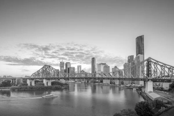 Ciudad Brisbane Skyline Río Brisbane Crepúsculo Australia — Foto de Stock