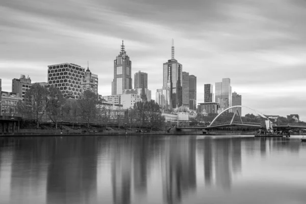 Ciudad Melbourne Skyline Australia Con Cielo Azul — Foto de Stock