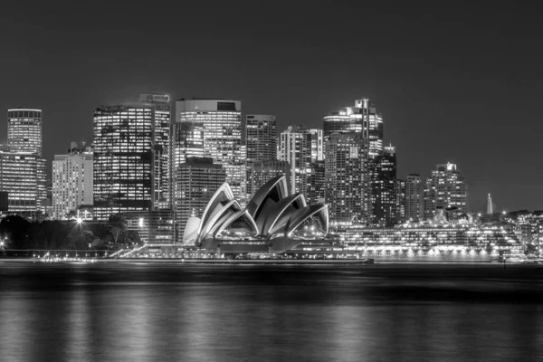 Downtown Sydney Skyline Austrália Crepúsculo — Fotografia de Stock