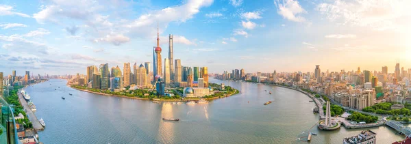 Vista Centro Shanghai Skyline China — Fotografia de Stock