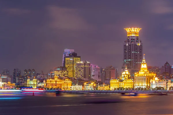 Tiro Xangai Paisagem Urbana China Bund — Fotografia de Stock