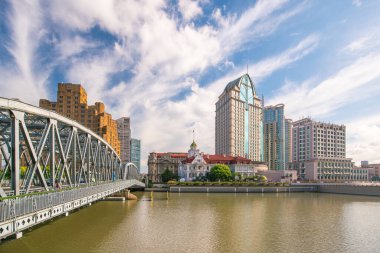 Çin 'de Şangay şehir merkezinin ufuk çizgisi