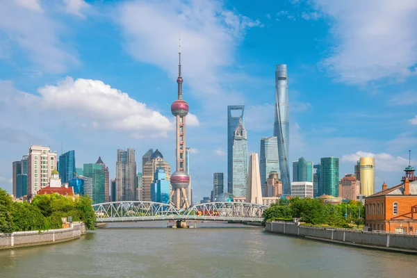 Vista Del Horizonte Del Centro Shanghái China — Foto de Stock