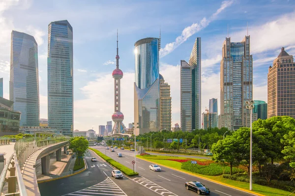Vista Del Horizonte Del Centro Shanghái China — Foto de Stock