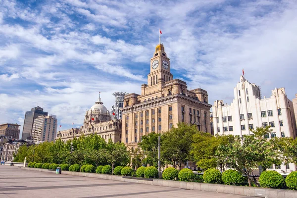 Shot Shanghai Κίνα Cityscape Στο Bund — Φωτογραφία Αρχείου