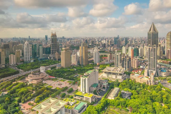 Şangay Halk Meydanı Çin Yüksek Manzaralı Parkı — Stok fotoğraf