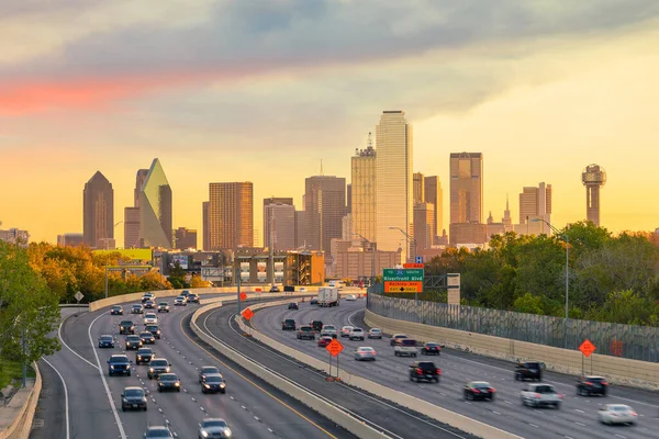 Ciudad Dallas Skyline Twilight Texas — Foto de Stock