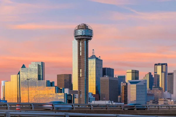 Dallas City Skyline Crepúsculo Texas — Fotografia de Stock
