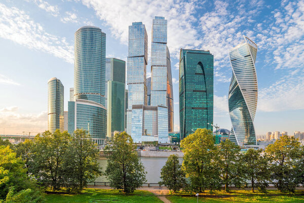 Modern skyscrapers of Moscow city skyline in Russia