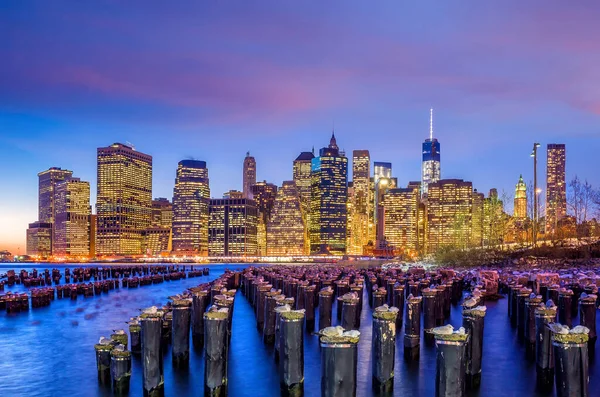 Manhattan Skyline Twilight New York City — Stock Photo, Image