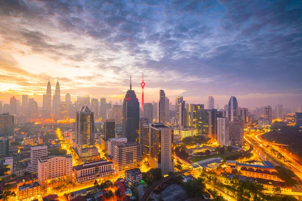 stock image Downtown Kuala Lumpur skyline at twilight in Malaysia