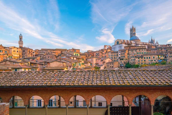 Центральна Частина Сієни Італії Блакитним Небом — стокове фото