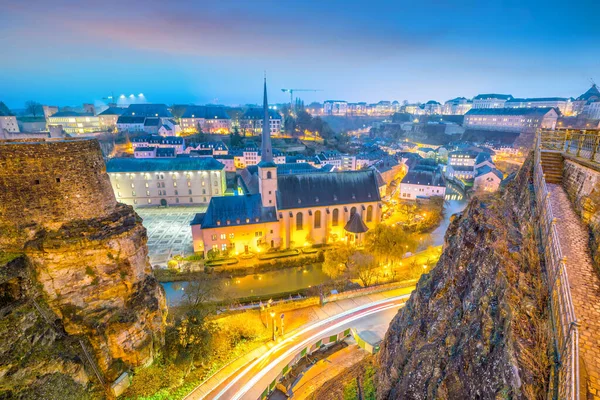 Eski Lüksemburg Şehrinin Skyline Lüksemburg Üst Manzarasından — Stok fotoğraf