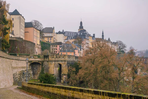 Skyline Della Città Vecchia Lussemburgo Città Vista Dall Alto Lussemburgo — Foto Stock