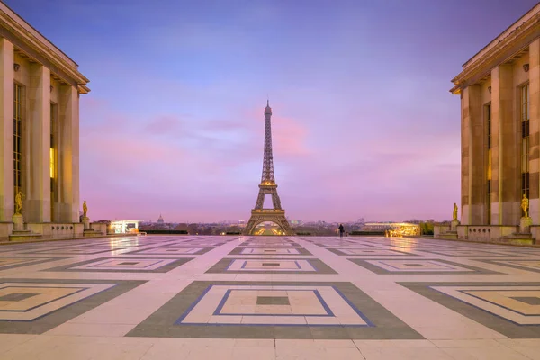 Torre Eiffel Amanecer Desde Las Fuentes Trocadero París Francia — Foto de Stock