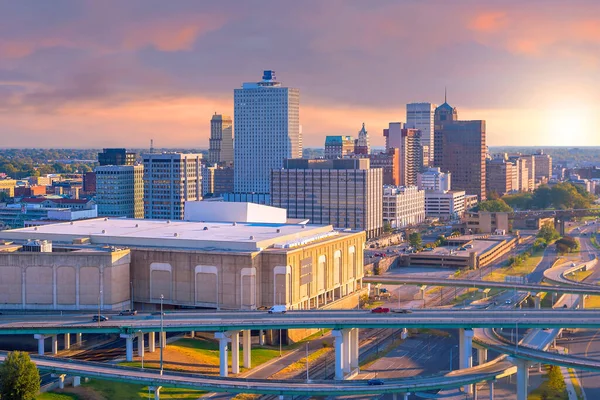 Flygfoto Över Centrala Memphis Skyline Tennessee Usa — Stockfoto