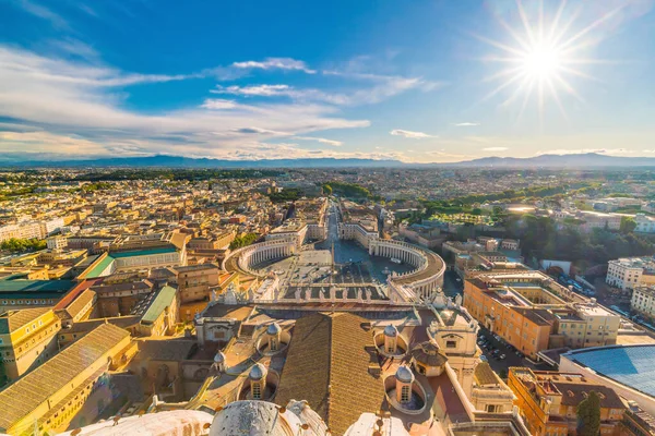 Vatikan Daki Aziz Peter Meydanı Roma Tepeden Bak — Stok fotoğraf