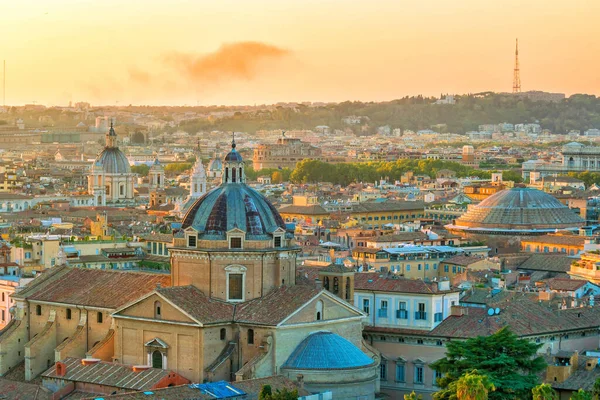 Vista Superior Cidade Roma Skyline Castel Sant Angelo Itália — Fotografia de Stock