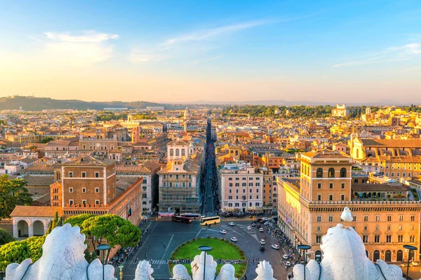 Top View Rome City Skyline Castel Sant Angelo Italy — стокове фото
