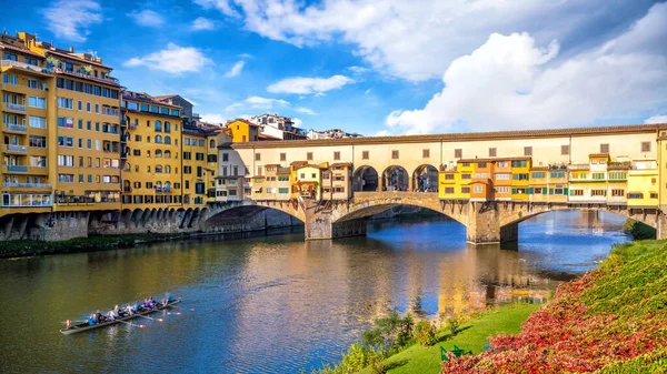 Ponte Vecchio Floransa Toskana Talya Daki Arno Nehri Üzerinde — Stok fotoğraf